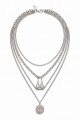 Collar de acero boho plateado