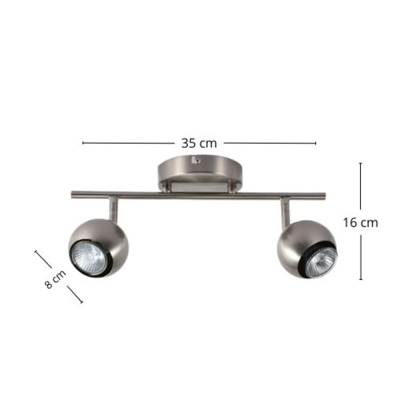 LUMINARIA DE ADOSAR GINA X2 Luminaria de Adosar Gina Doble Orientable Plateado