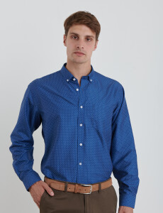 012620 CAMISA HARRINGTON LABEL Azul