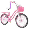 Bicicleta Infantil Bebesit Queen Rodado 20 Con Frenos V-Brake Y Canasto Rosa