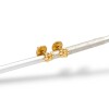 Caravanas Flor Oro 18k- Oro 18k - Sin piedra- CA9501 sinpiedra