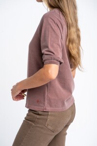 Remera Algodón Manga Globo Chocolate