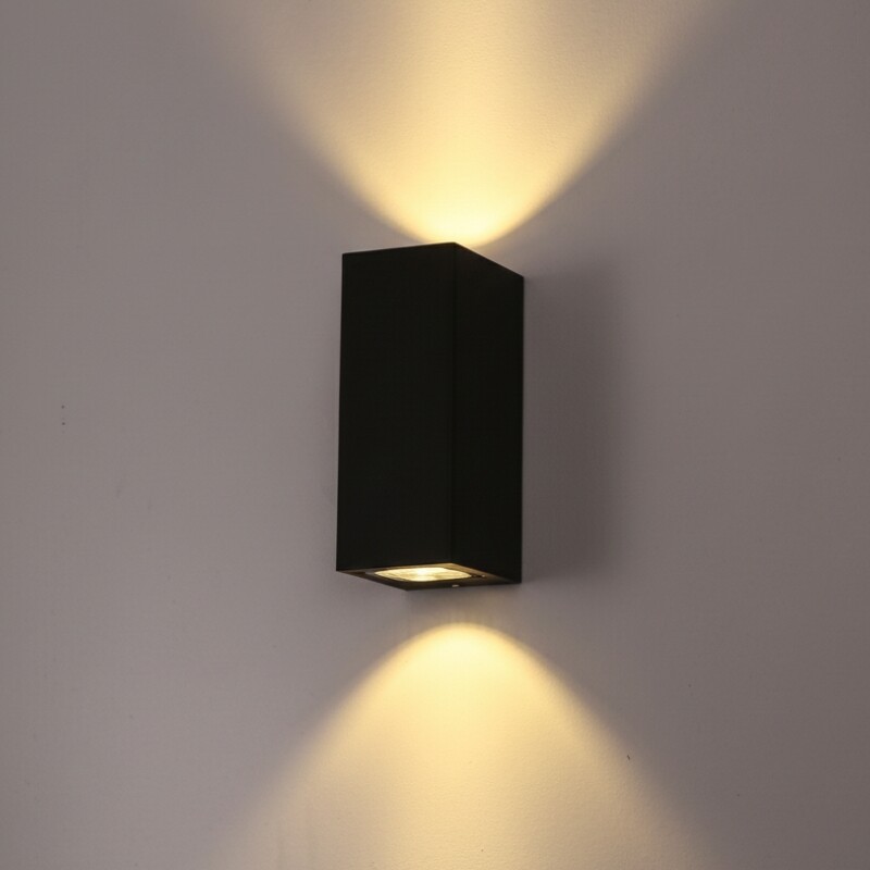 ARTEFACTO EXTERIOR MORITZ PARA ADOSAR EN PARED BIDIRECCIONAL 5W Artefacto Exterior LED Moritz Para Adosar Bidireccional 5W Negro