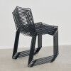 Silla De Exterior Metal con almohadón Apilable Negro