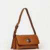 Cartera al hombro Leisure en efecto cuero graneado Cuoio