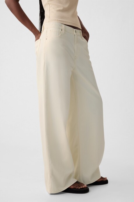 Jean Baggy Mujer Ecru