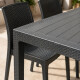 Juego de jardín 6 sillas Natura + mesa 90x150 GRIS