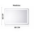 Espejo Rectangular Con Led Baño Led10 60 X 80cm Desempañador ESPEJO RECTANGULAR LED10 60X80
