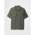 V-SS STANDARD LINEN COTTON RESORT COLLAR MESCULEN GREEN