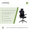 Silla Oficina Tyne Ergonomica Giratoria con Apoyacabezas Negro