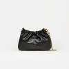Mini Bag Gina en cuero gamuza anaconda Negro