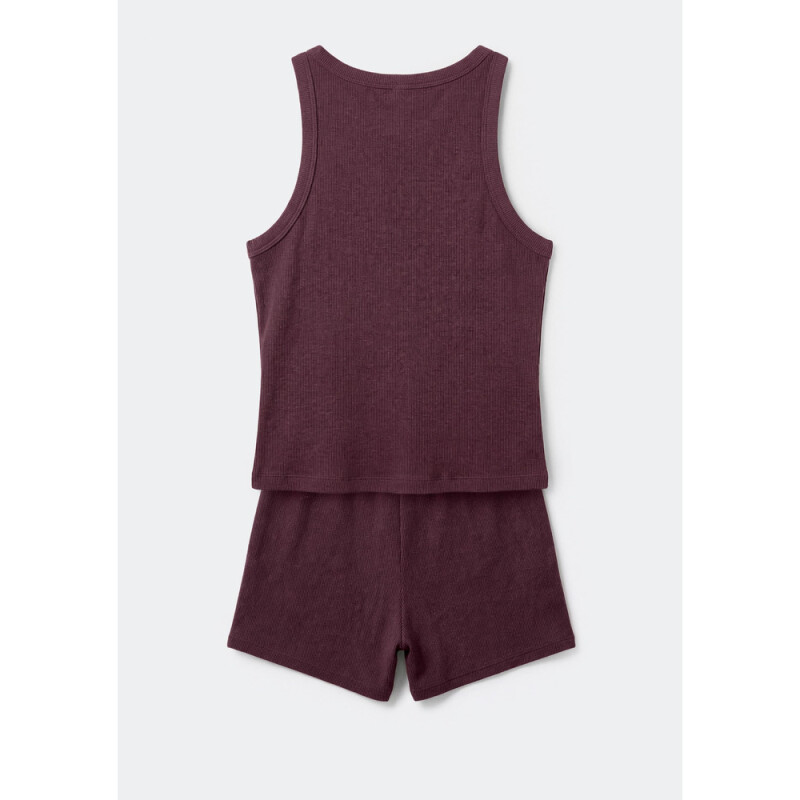 PIJAMA SM FEM VERMELHO ESCURO