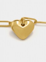 Pulsera De Eslabones Con Corazón - Acero Inoxidable dorado
