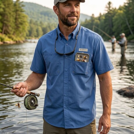 CAMISA MANGA CORTA FISHING-AZUL CAMISA MANGA CORTA FISHING-AZUL