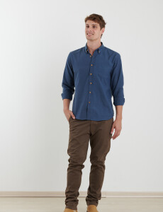 012587 CAMISA HARRINGTON LABEL Azul Oscuro