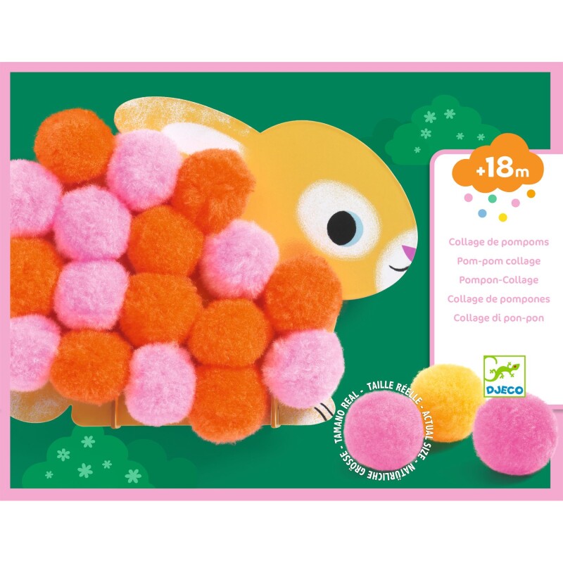 Kit para hacer collages con pompones de animales Djeco Kit para hacer collages con pompones de animales Djeco