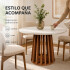 Mesa Comedor ComboHome Lavanda Redonda Diseño Laqueada 105Cm Color Blanco