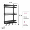 Organizador para Heladera Acero Inoxidable con 3 Estantes y Ganchos Organizador para Heladera Acero Inoxidable con 3 Estantes y Ganchos