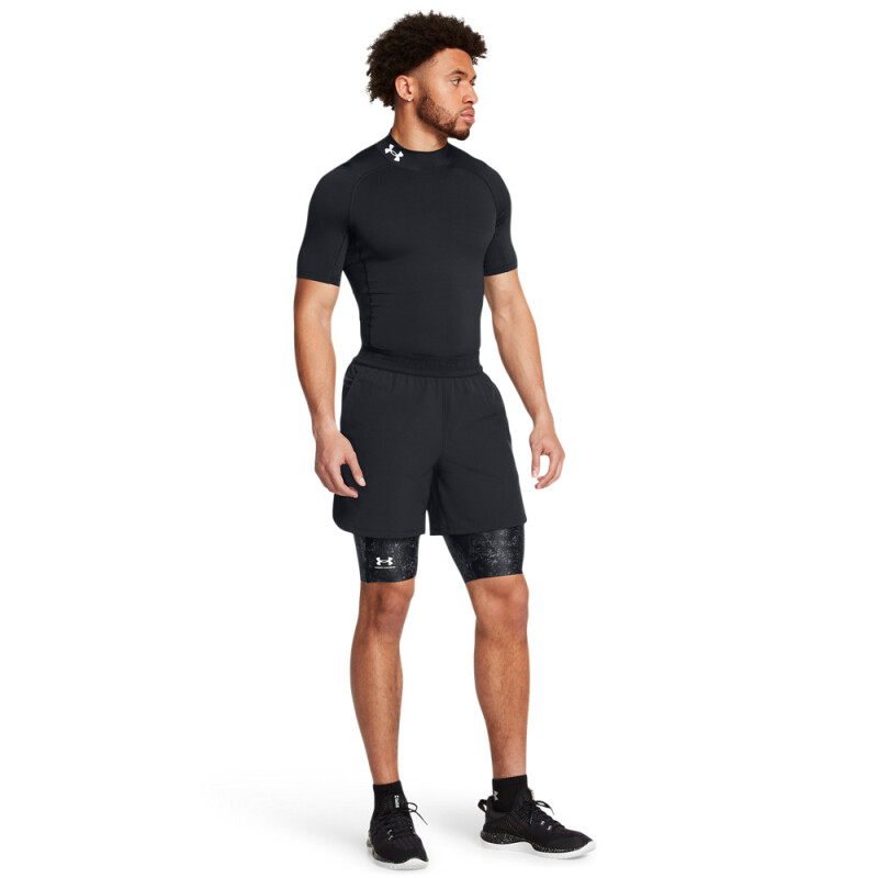 UA HG IsoChill Prtd Lg Sts-BLK BLK-002