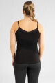 Musculosa con puntilla Negro