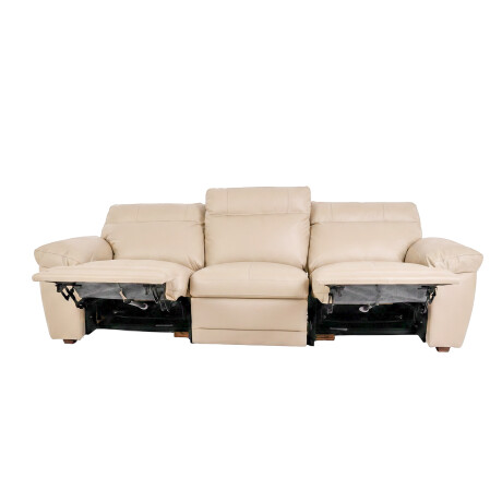 SOFÁ RECLINER 3 CUERPOS CUERO-100-NATURAL NATURAL-BEIGE IMPERIAL ARENA
