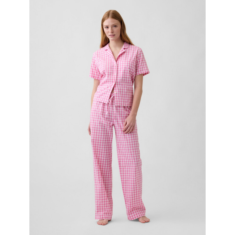 V-SS POPLIN TOP SP FAM PINK GINGHAM