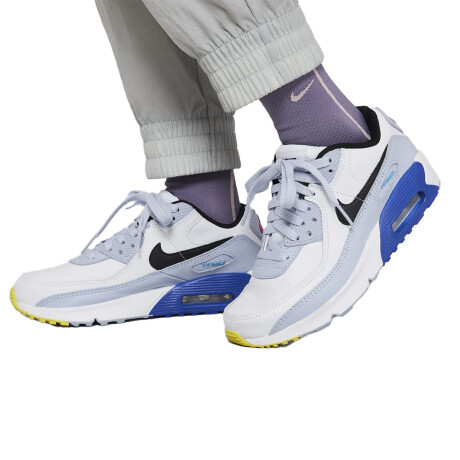 Championes Nike Air Max 90 Ltr Gs De Niño White/Blue/Grey