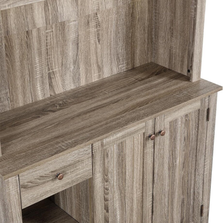 CRISTALERO 4 PUERTAS ARMARIO DE COCINA MODULAR APARADOR ALACENA BUFFET MARRÓN