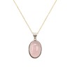 Dije oval - Plata 925 - cuarzo rosa - CP4868 conpiedra