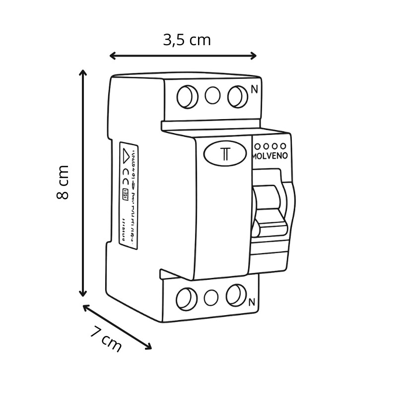 INTERRUPTOR DISYUNTOR DIFERENCIAL Interruptor Disyuntor Diferencial 2P 25A 30mA