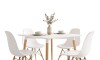 Juego de Comedor 4 Sillas Eames 80 Blanco