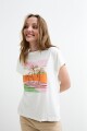 Remera m/c estampada Palmeras BLANCO