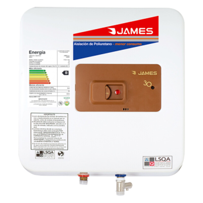 TERMOTANQUE JAMES 30 L COBRE Prisma N/A