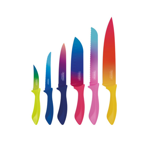 Juego 6 cuchillos "COLORCUT" -TRAMONTINA TN9705