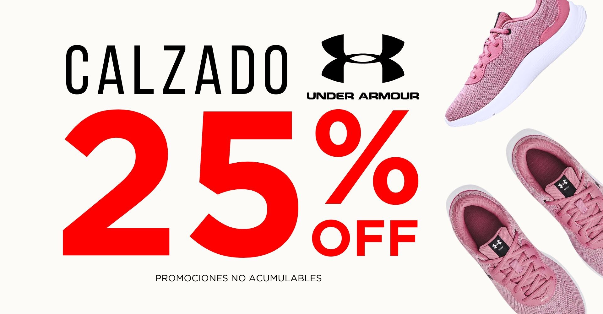 CALZADO UNDER ARMOUR 25% OFF