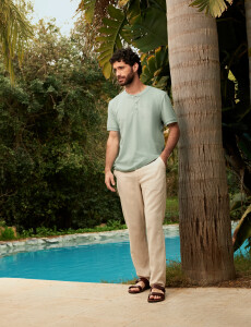 520677 T-SHIRT HARRINGTON LABEL Verde Agua