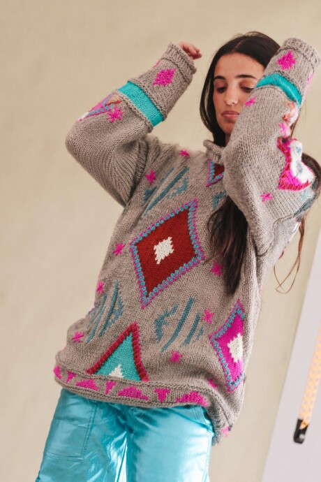 Sweater Gitano Lana Base Topo