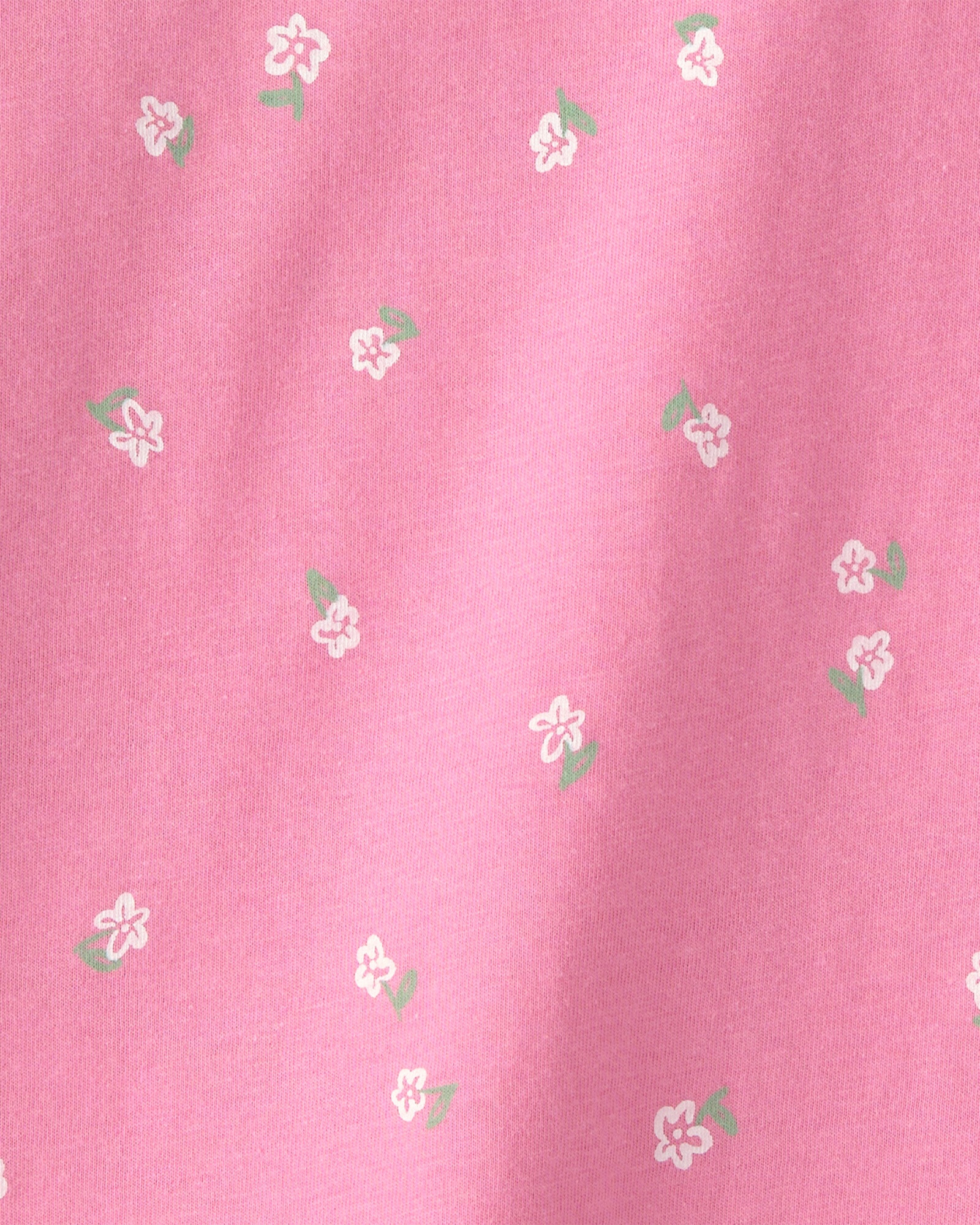 Remera de algodón, manga corta, rosada, diseño floral Sin color