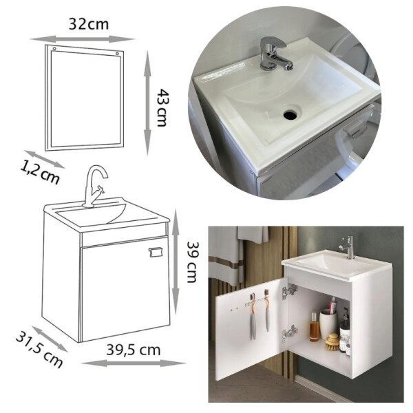 BAÑO COMPLETO N° 7 ECO INODORO CORTO + MUEBLE DE BAÑO 40 CM CON ESPEJO + GRIFERIA + CERAMICA BAÑO COMPLETO N° 7 ECO INODORO CORTO + MUEBLE DE BAÑO 40 CM CON ESPEJO + GRIFERIA + CERAMICA