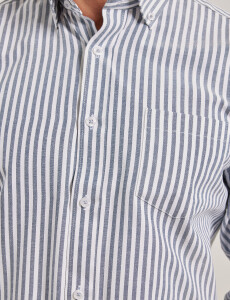 012561 CAMISA HARRINGTON LABEL Gris/blanco