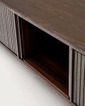 Mueble TV Mailen 2 puertas en chapa de fresno con acabado oscuro 200 x 50 cm