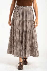 Falda Gingham Chocolate