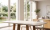 Mesa de Comedor 1.6 Linea Manhattan Vidrio Blanco/Natural Mesa de Comedor 1.6 Linea Manhattan Vidrio Blanco/Natural