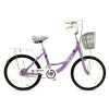 Bicicleta Rodado 20 Con Canasto Y Parrilla Violeta