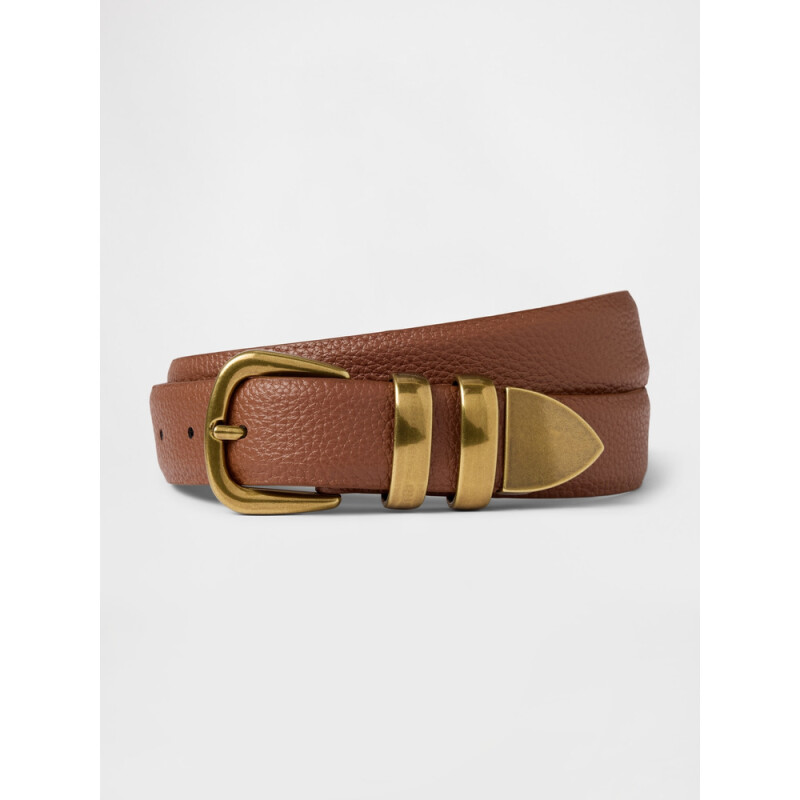 SP25 PEBBLE PU BELTS ROOT BROWN
