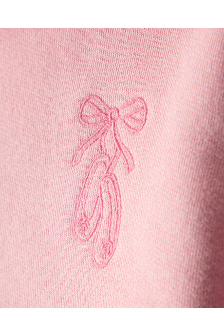 Set dos piezas de algodón, pantalón y canguro, rosado Sin color