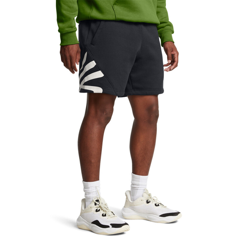 Curry Splash Fleece Short-GRN BLK-001
