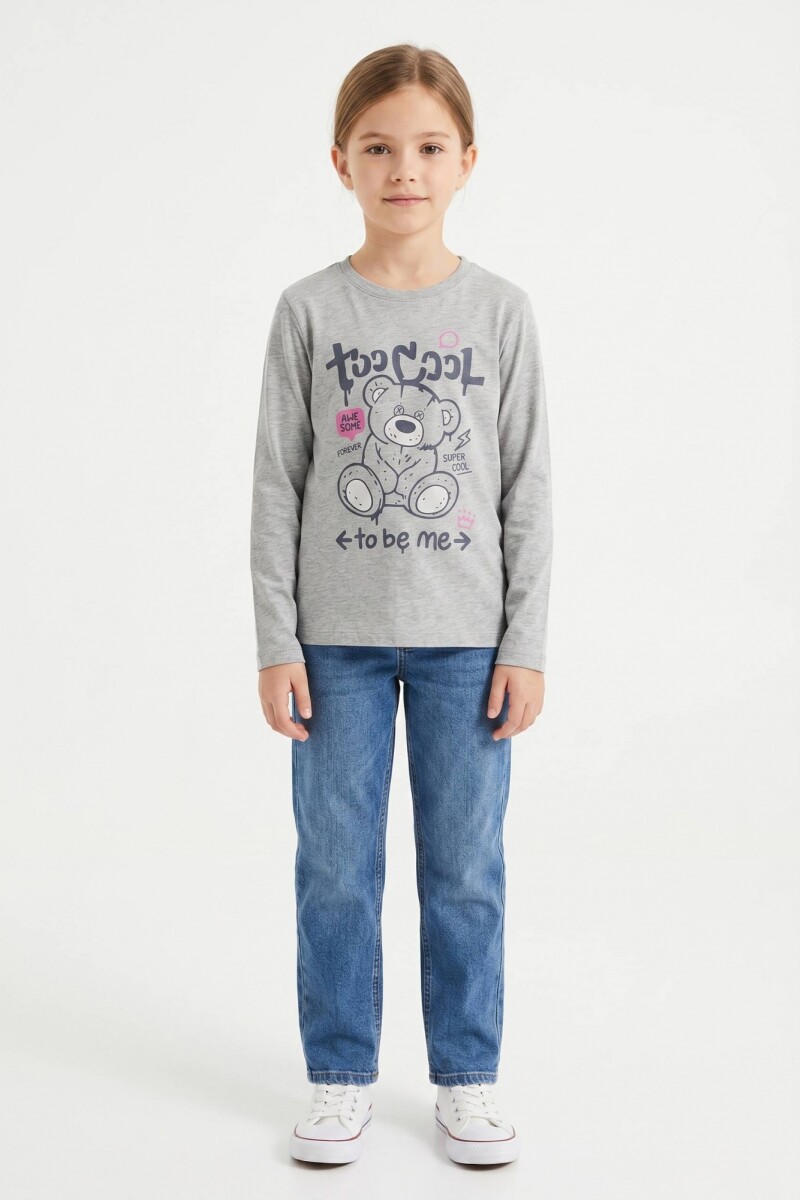 Camiseta manga larga GRIS MELANGE