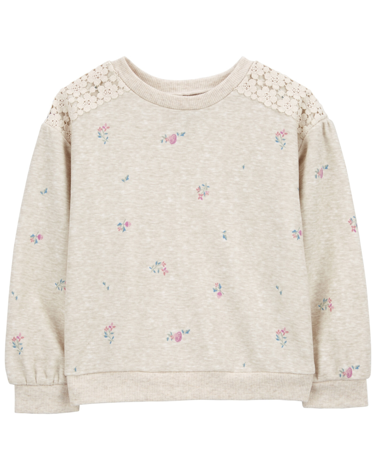 Buzo de algodón, con encaje, diseño floral Sin color