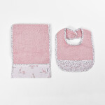 Kit Babero+Toalla II Jirafas Rosa
